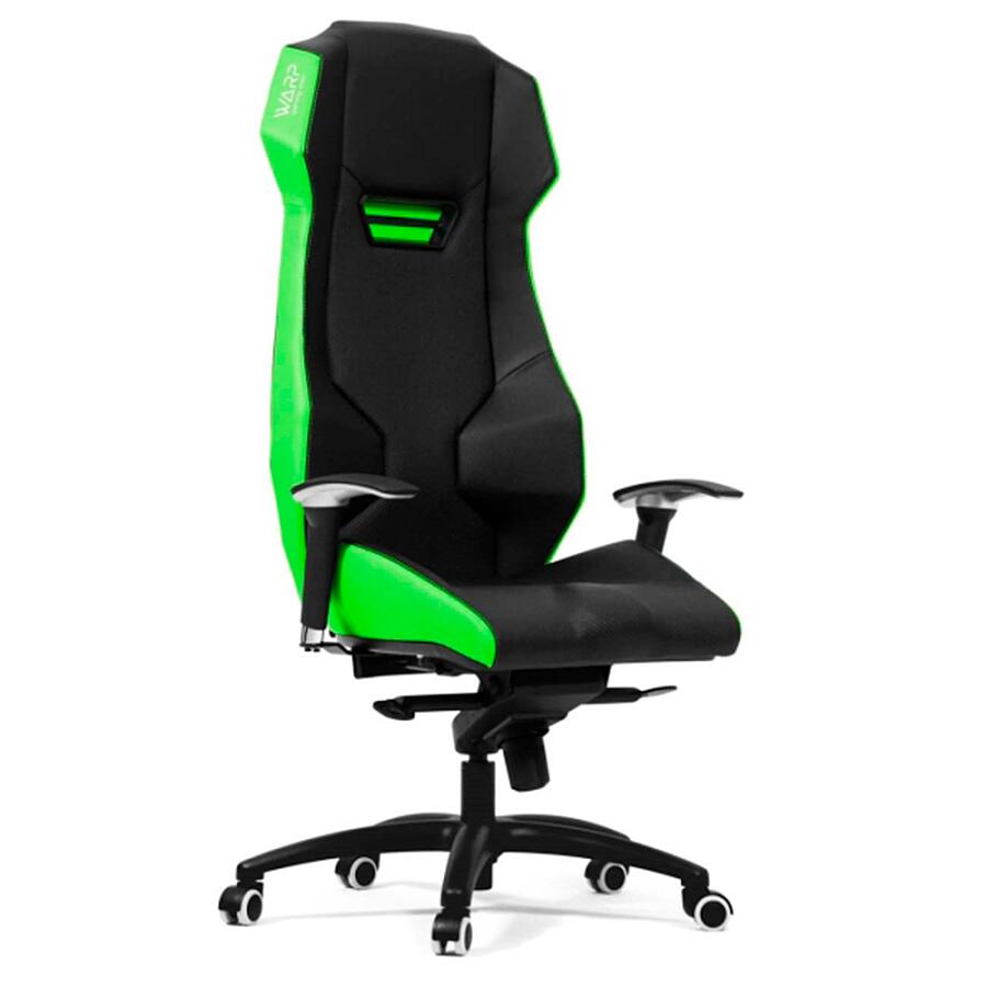 Игровое кресло WARP ZE Black/Green, искусственная кожа, черный/зеленый - фото 1