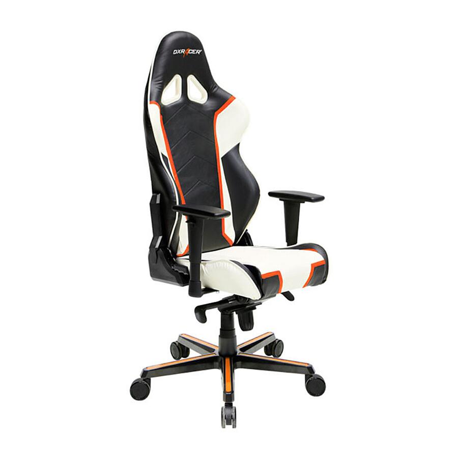 Игровое кресло DXRacer Racing OH/RH110/NWO, черный/белый, Экокожа - фото 1