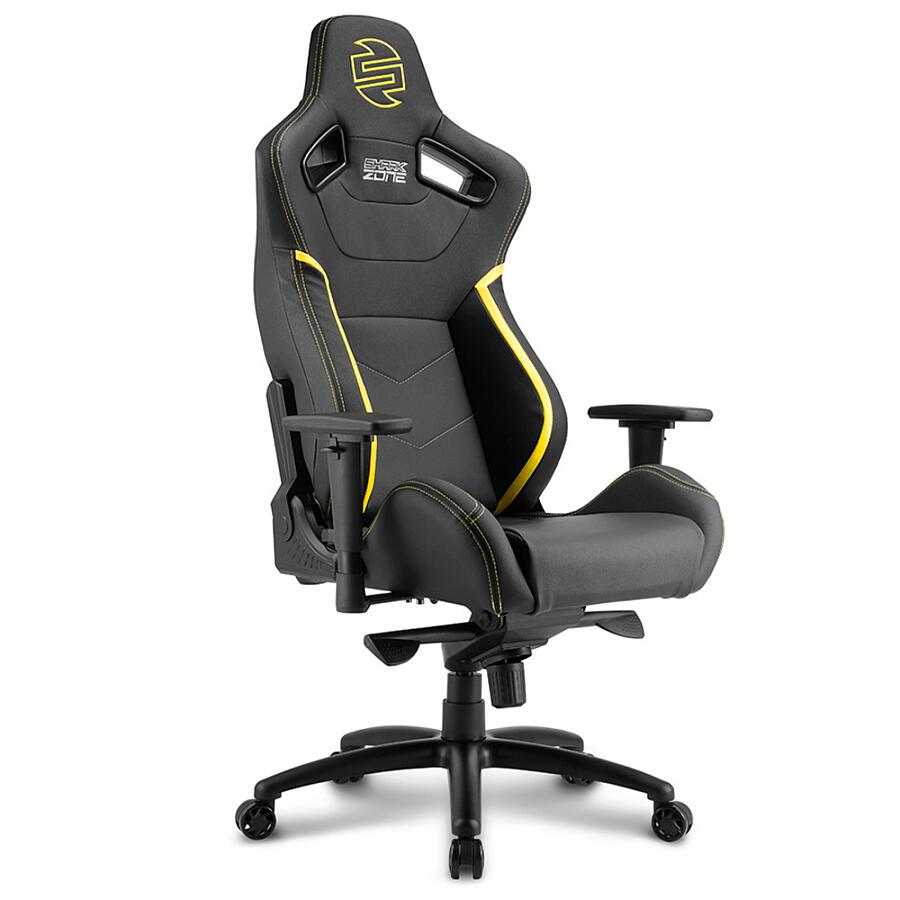 Игровое кресло Sharkoon Shark Zone GS10 Black Yellow, искусственная кожа, черный/желтый - фото 3