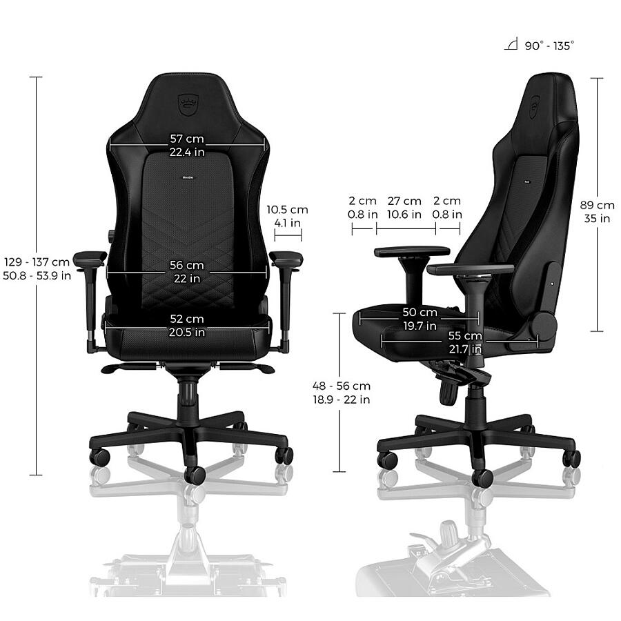 Игровое кресло Noblechairs HERO Black, искусственная кожа, черный - фото 5
