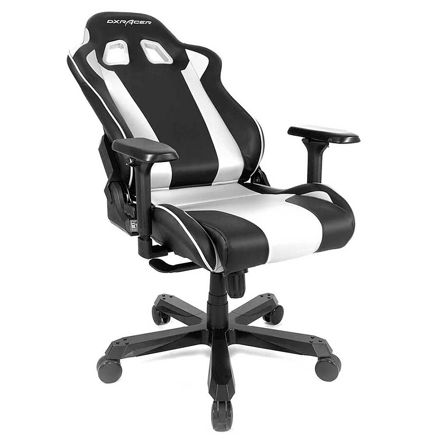 Игровое кресло DXRacer King OH/KS99/NW, черный/белый, искусственная кожа - фото 5