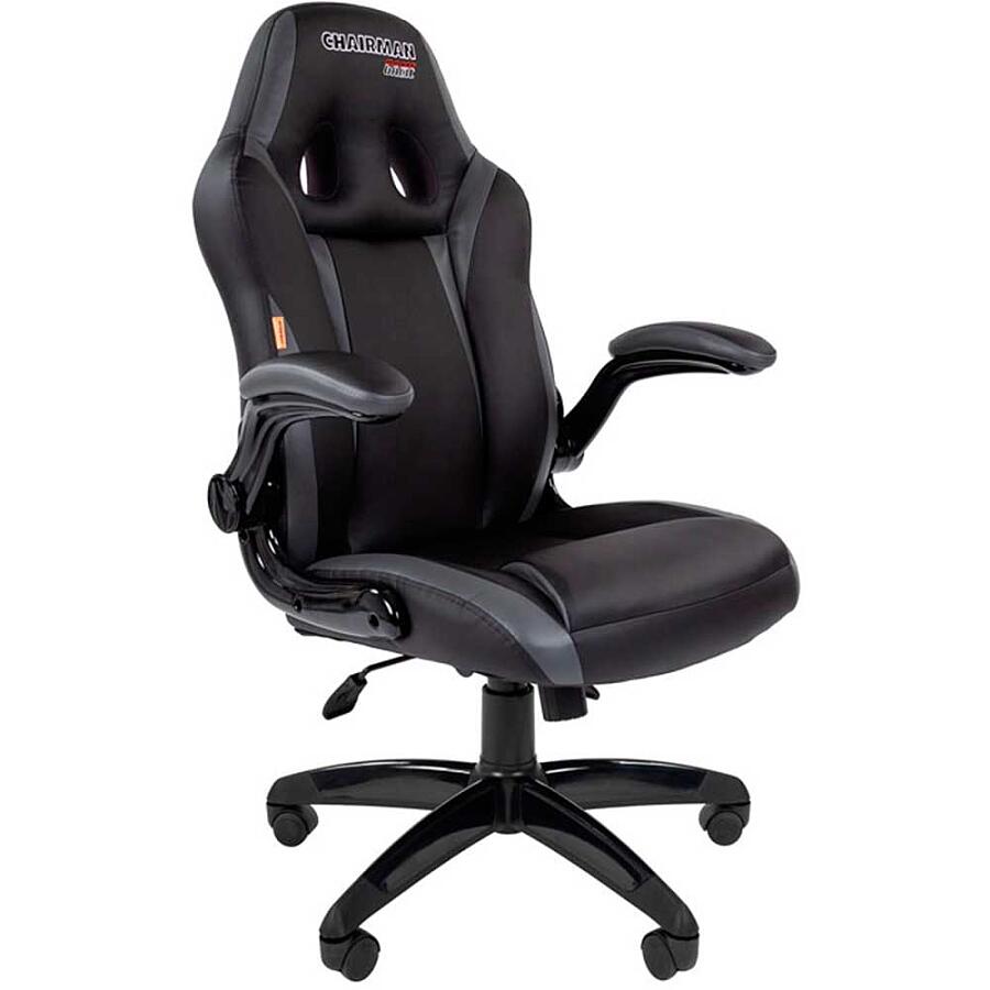 Игровое кресло Chairman Game 15 Black/Grey, искусственная кожа, черный/серый - фото 2