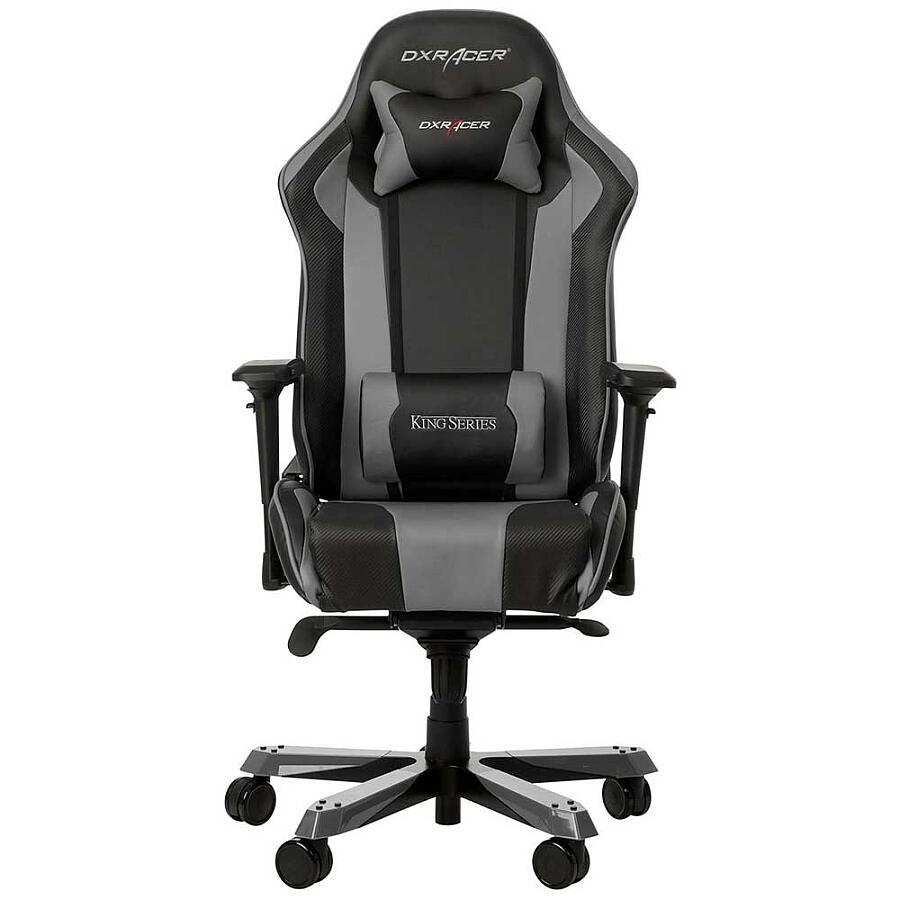 Игровое кресло DXRacer King OH/KS06/NG, черный/серый, Экокожа - фото 6