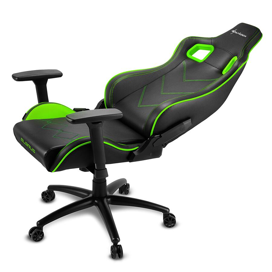 Игровое кресло Sharkoon ELBRUS 2 Green, искусственная кожа, черный/зеленый - фото 5