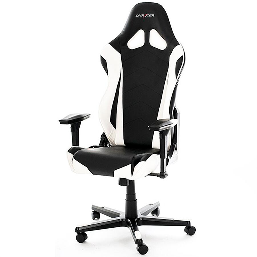Игровое кресло DXRacer Racing OH/RE0/NW, черный/белый, искусственная кожа - фото 3