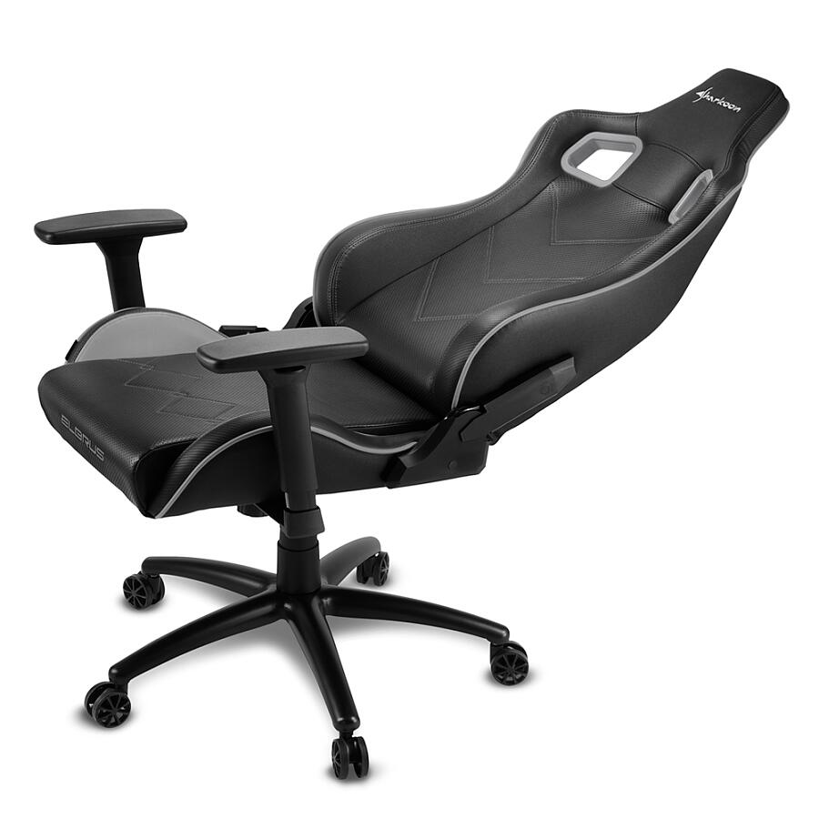 Игровое кресло Sharkoon ELBRUS 2 Grey, искусственная кожа, черный/серый - фото 5