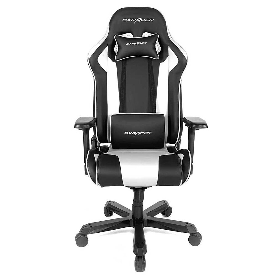 Игровое кресло DXRacer King OH/KS99/NW, черный/белый, искусственная кожа - фото 2