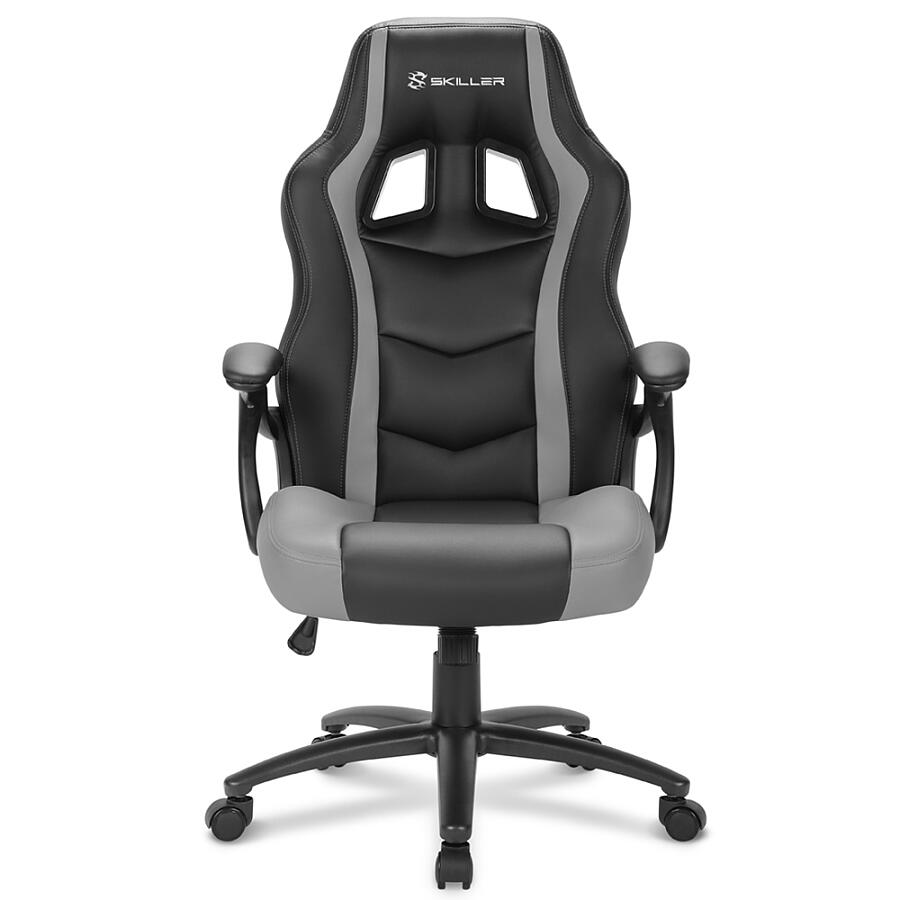 Игровое кресло Sharkoon Shark SKILLER SGS1 Gray, искусственная кожа, черный/серый - фото 2