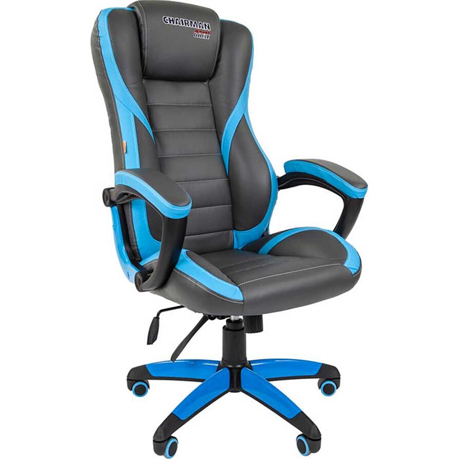 Игровое кресло Chairman Game 22 Grey/Blue, искусственная кожа, серый/синий - фото 2