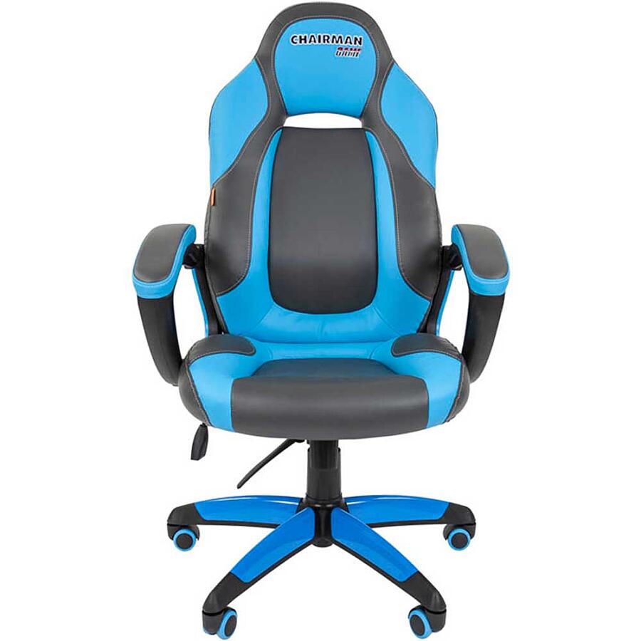 Игровое кресло Chairman Game 20 Grey/Blue, искусственная кожа, серый/синий - фото 1