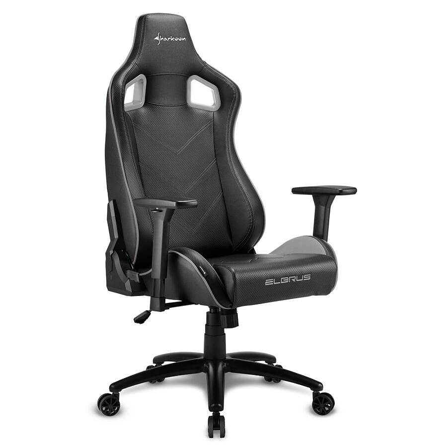 Игровое кресло Sharkoon ELBRUS 2 Grey, искусственная кожа, черный/серый - фото 3