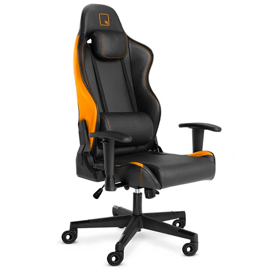 Игровое кресло WARP SG Black/Orange, искусственная кожа, черный/оранжевый - фото 1