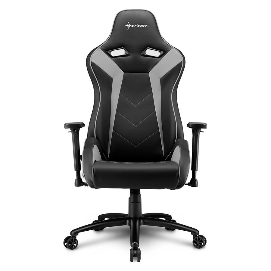 Игровое кресло Sharkoon ELBRUS 3 Grey, искусственная кожа, черный/серый - фото 2
