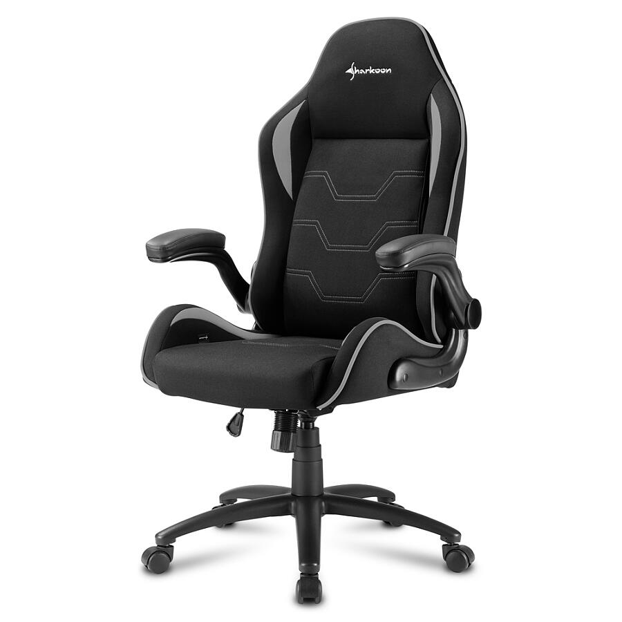 Игровое кресло Sharkoon ELBRUS 1 Grey, ткань, черный/серый - фото 1