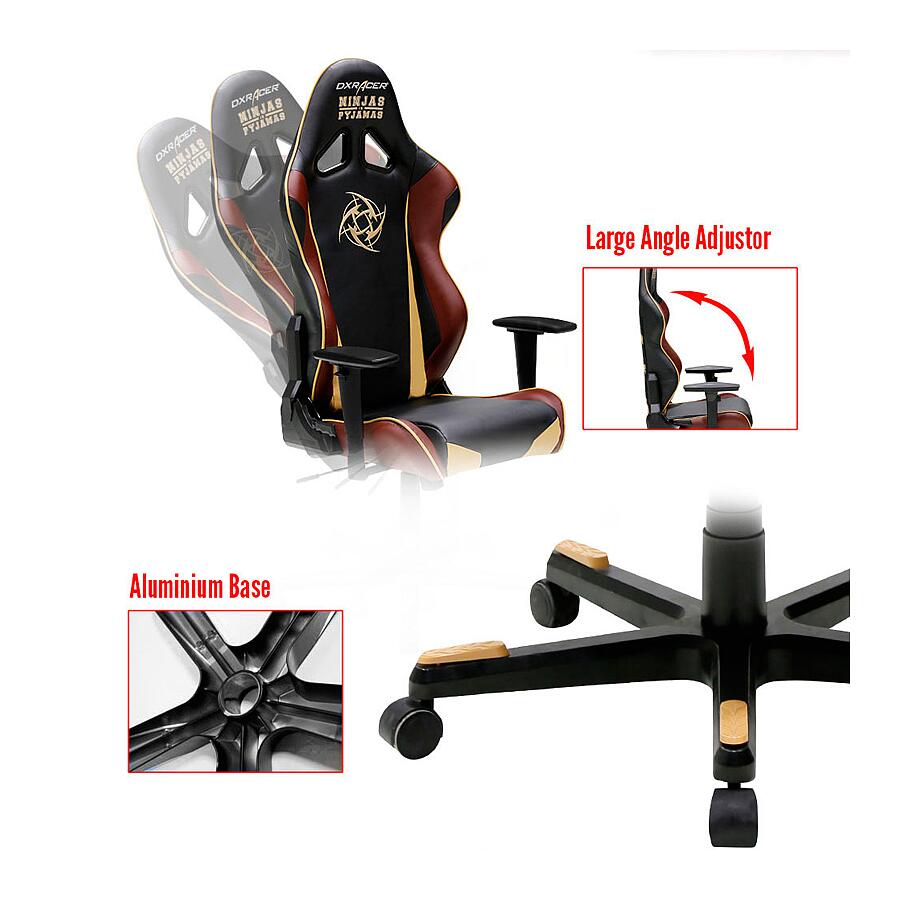 Игровое кресло DXRacer Special Edition OH/RE126/NCC/NIP, черный/коричневый, искусственная кожа - фото 7