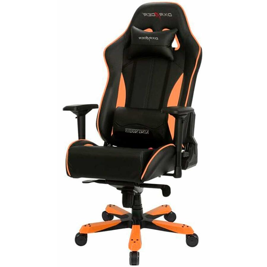 Игровое кресло DXRacer King OH/KS57/NO, черный/оранжевый, искусственная кожа - фото 1