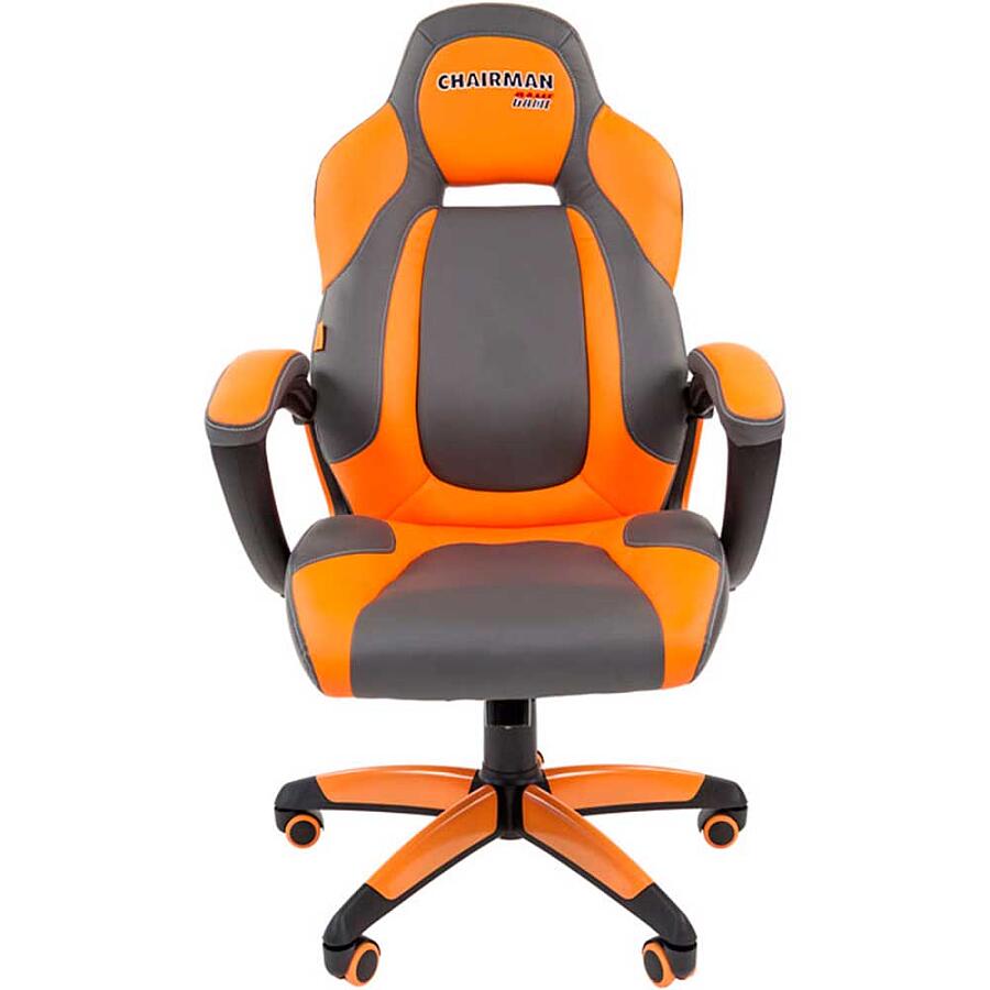 Игровое кресло Chairman Game 20 Grey/Orange, искусственная кожа, серый/оранжевый - фото 1