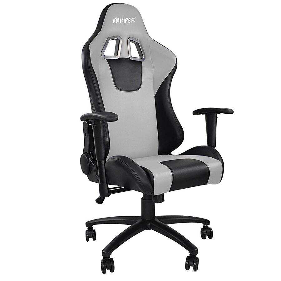 Игровое кресло HIPER HGS-104 Gray, искусственная кожа, черный/серый - фото 1
