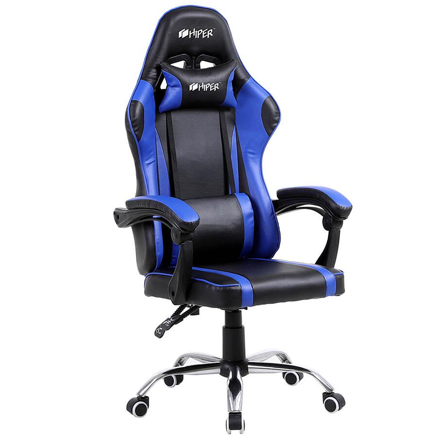 Игровое кресло HIPER HGS-105 Blue, искусственная кожа, черный/синий - фото 1