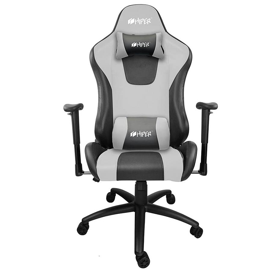 Игровое кресло HIPER HGS-104 Gray, искусственная кожа, черный/серый - фото 2