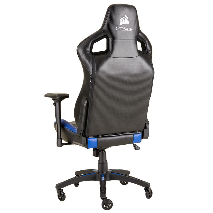 Игровое кресло Corsair T1 Race 2018 Blue, искусственная кожа, черный/синий - фото 5