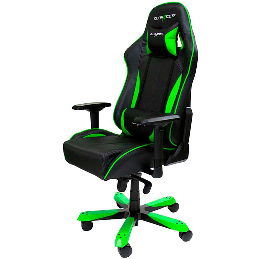 Игровое кресло DXRacer King OH/KS57/NE, черный/зеленый, искусственная кожа - фото 2