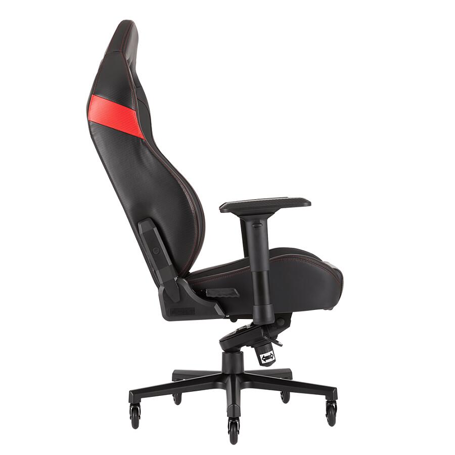 Игровое кресло Corsair T2 Road Warrior Red, искусственная кожа, черный/красный - фото 6