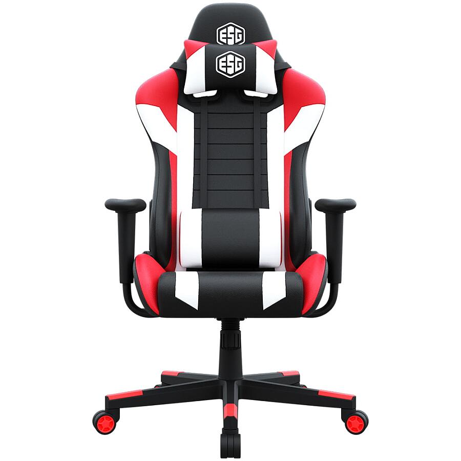 Игровое кресло E-Sport Gear ESG-102 Black/Red/White, искусственная кожа, черный/красный - фото 1