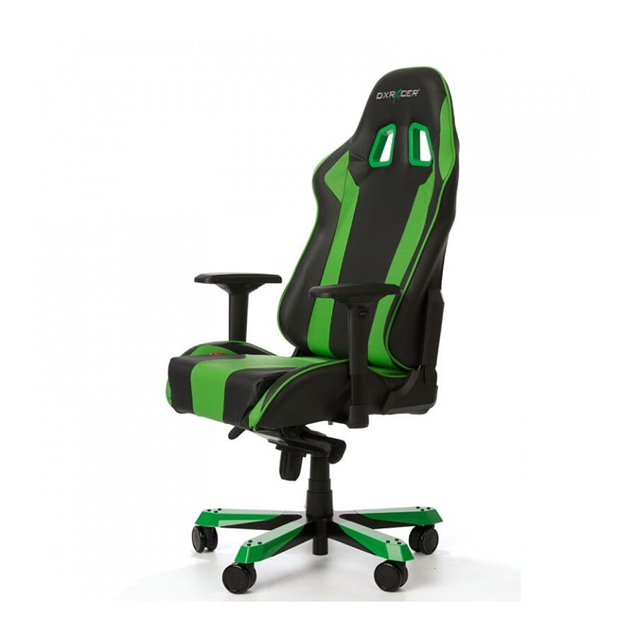Игровое кресло DXRacer King OH/KS06/NE, черный/зеленый, искусственная кожа - фото 1