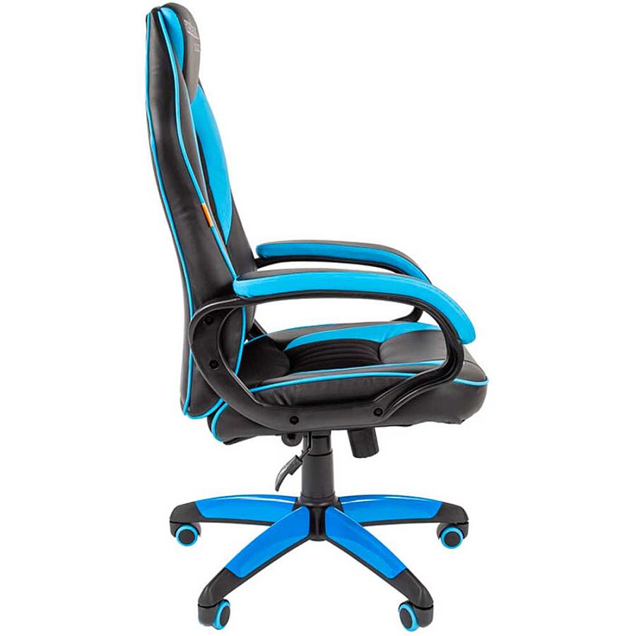 Игровое кресло Chairman Game 16 Black/Blue, искусственная кожа, черный/синий - фото 3