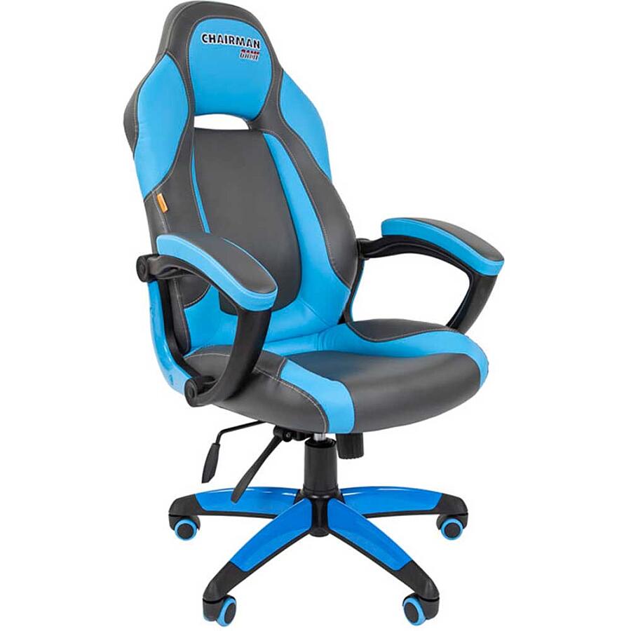 Игровое кресло Chairman Game 20 Grey/Blue, искусственная кожа, серый/синий - фото 2