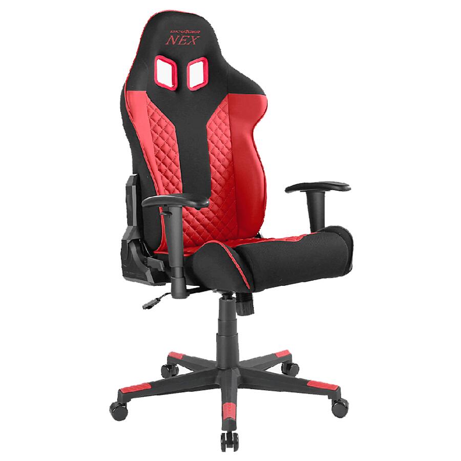 Игровое кресло DXRacer NEX EC/OK01/NR, черный/красный, ткань/экокожа - фото 1