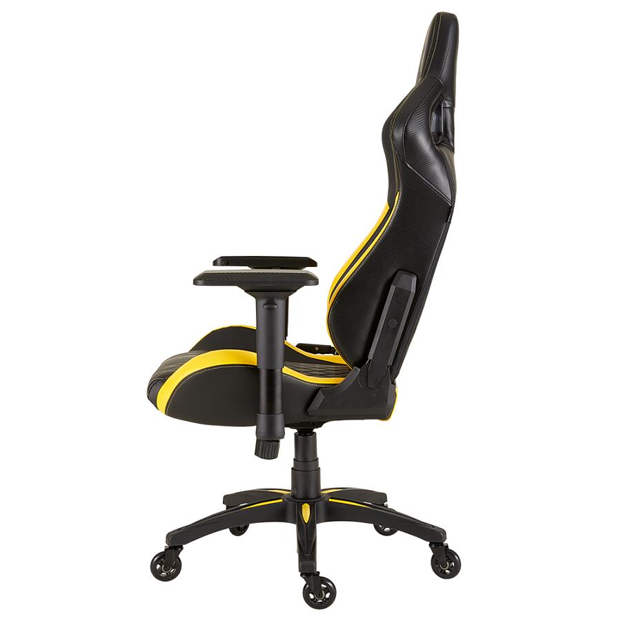 Игровое кресло Corsair T1 Race 2018 Yellow, искусственная кожа, черный/желтый - фото 4