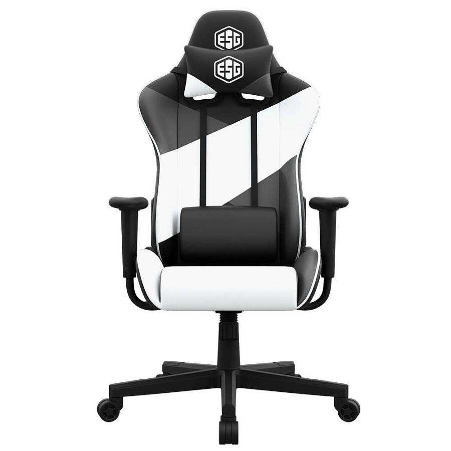 Игровое кресло E-Sport Gear ESG-101 Black/White, искусственная кожа, черный/белый - фото 1