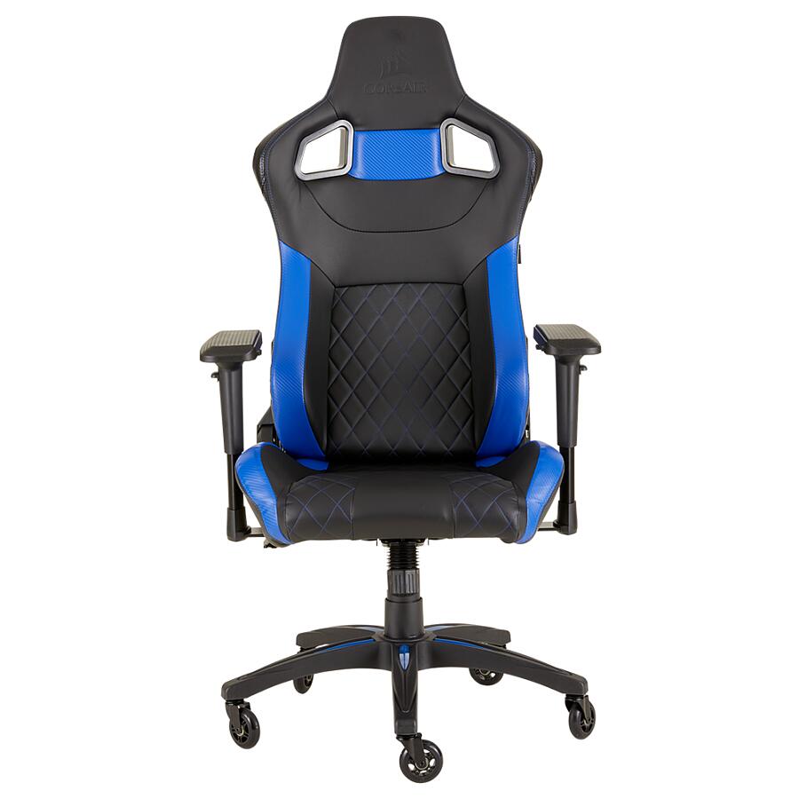 Игровое кресло Corsair T1 Race 2018 Blue, искусственная кожа, черный/синий - фото 2