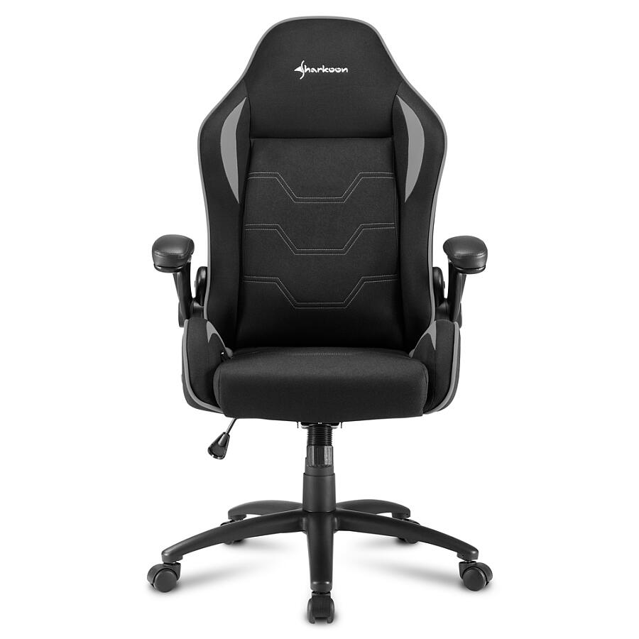 Игровое кресло Sharkoon ELBRUS 1 Grey, ткань, черный/серый - фото 2