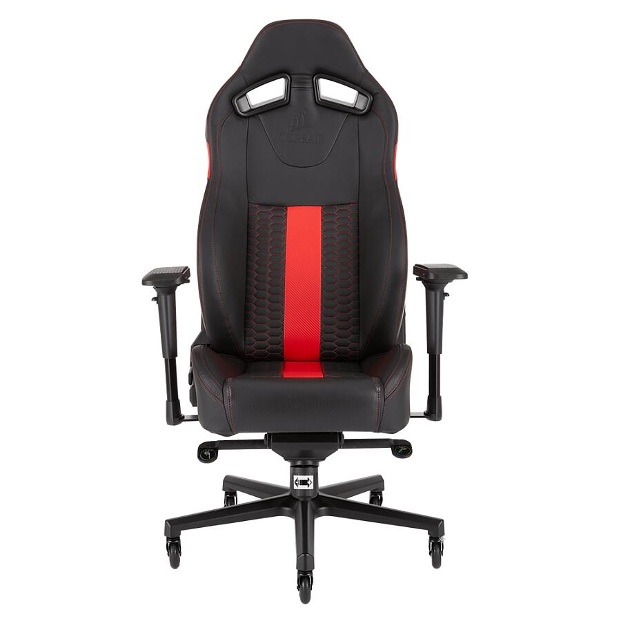 Игровое кресло Corsair T2 Road Warrior Red, искусственная кожа, черный/красный - фото 2
