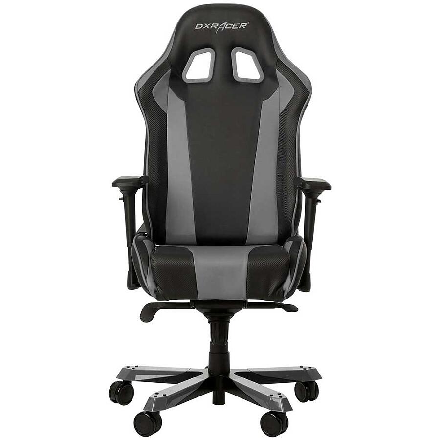 Игровое кресло DXRacer King OH/KS06/NG, черный/серый, Экокожа - фото 3