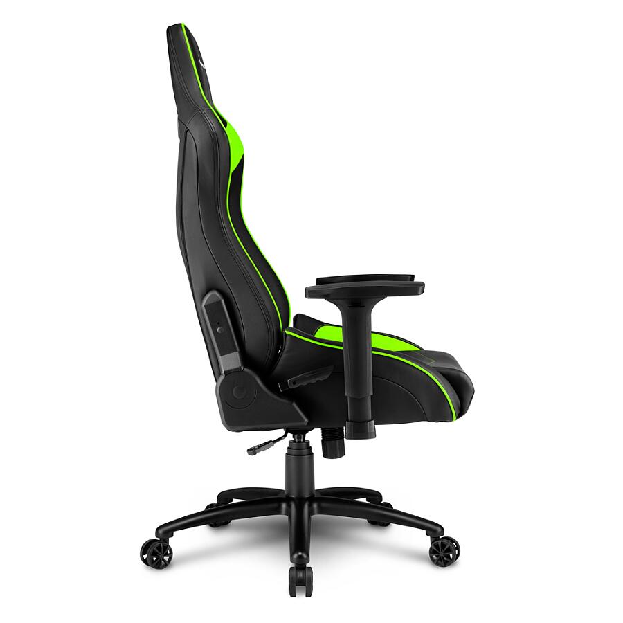 Игровое кресло Sharkoon ELBRUS 3 Green, искусственная кожа, черный/зеленый - фото 4