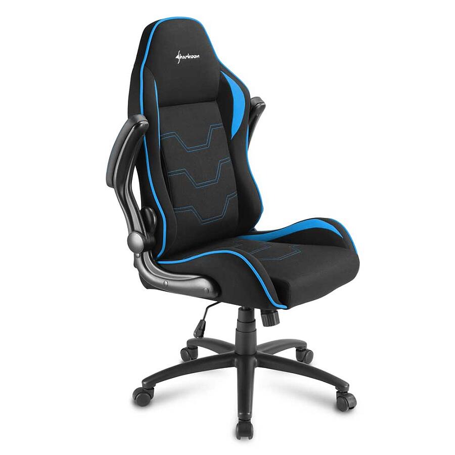 Игровое кресло Sharkoon ELBRUS 1 Blue, ткань, черный/синий - фото 4