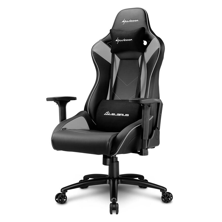 Игровое кресло Sharkoon ELBRUS 3 Grey, искусственная кожа, черный/серый - фото 1