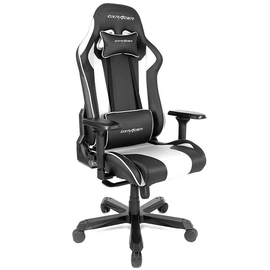 Игровое кресло DXRacer King OH/KS99/NW, черный/белый, искусственная кожа - фото 3