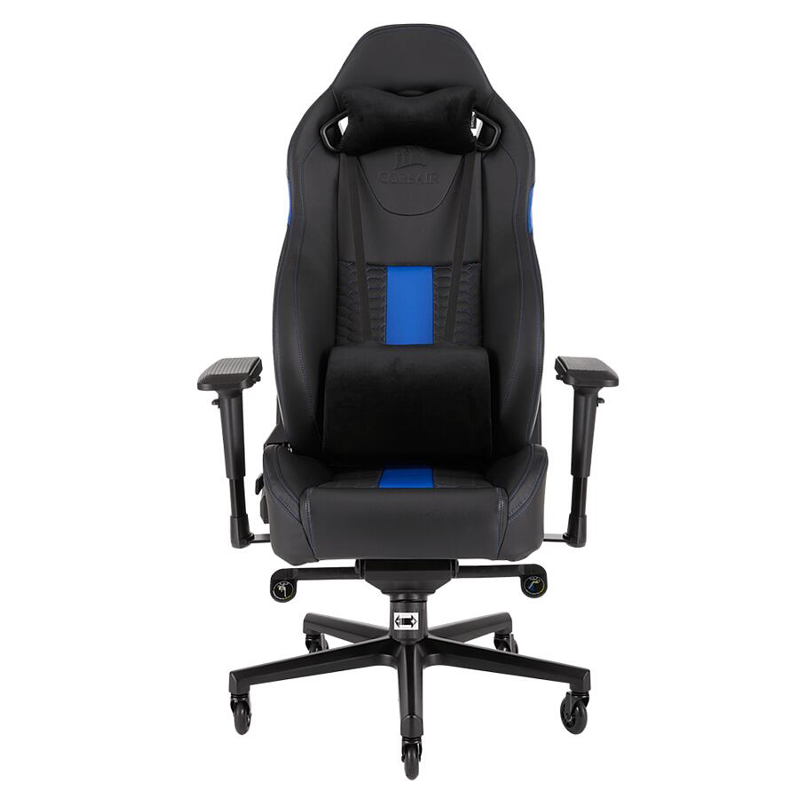 Игровое кресло Corsair T2 Road Warrior Blue, искусственная кожа, черный/синий - фото 1