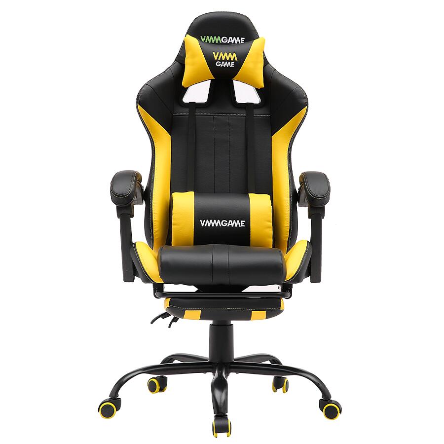 Игровое кресло VMMGame Throne Yellow, искусственная кожа, черный/желтый - фото 2