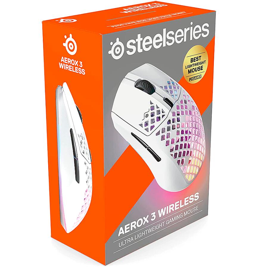 Мышь SteelSeries Aerox 3 Wireless 2022 Edition Snow - фото 10