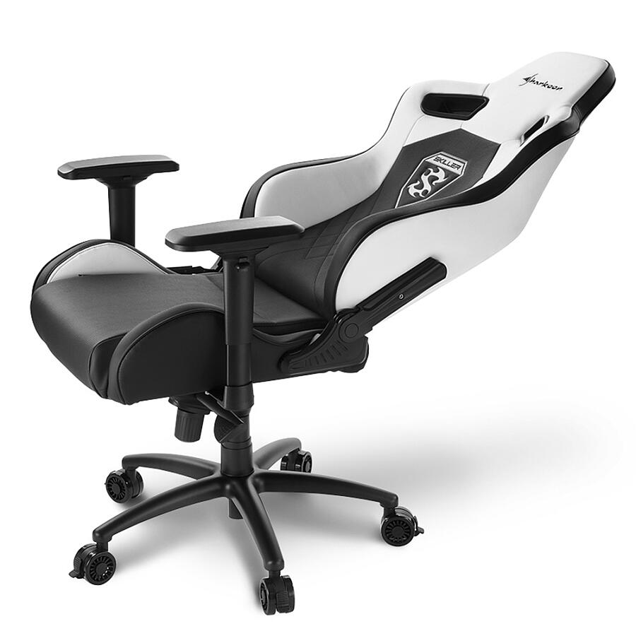 Игровое кресло Sharkoon Shark SKILLER SGS4 White, искусственная кожа, черный/белый - фото 5
