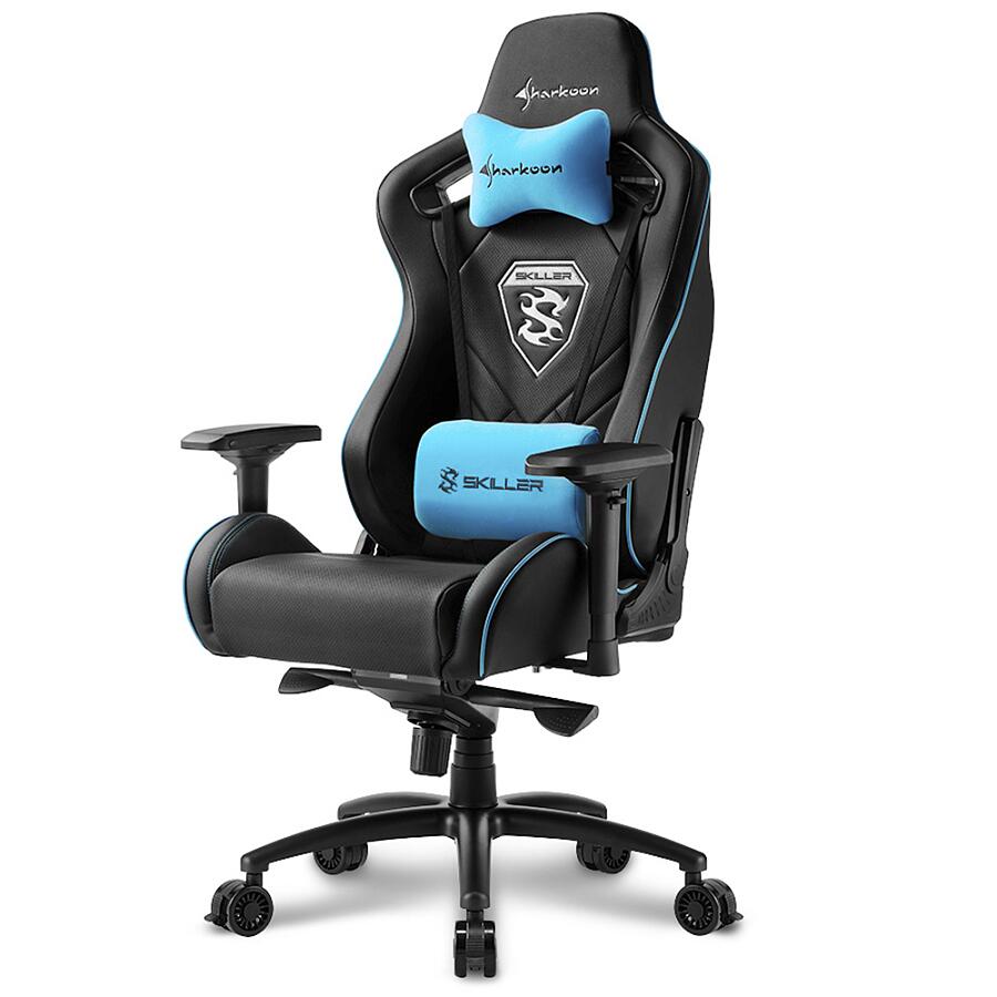 Игровое кресло Sharkoon Shark SKILLER SGS4 Blue, искусственная кожа, черный/синий - фото 1