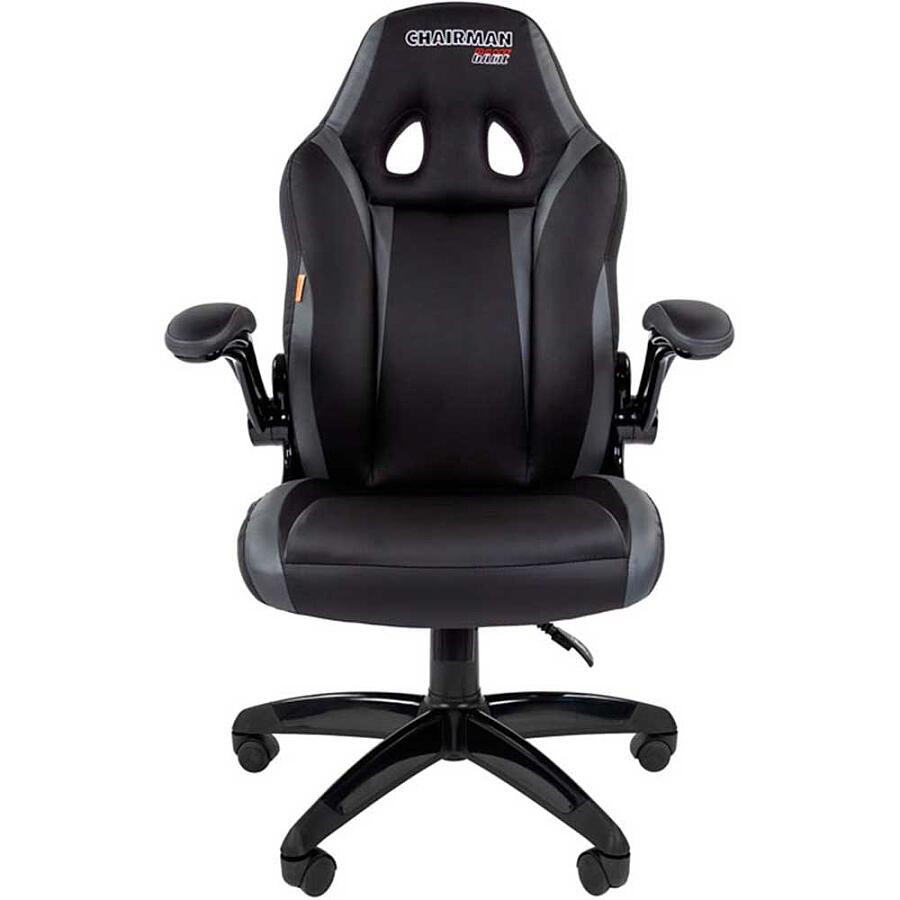 Игровое кресло Chairman Game 15 Black/Grey, искусственная кожа, черный/серый - фото 1