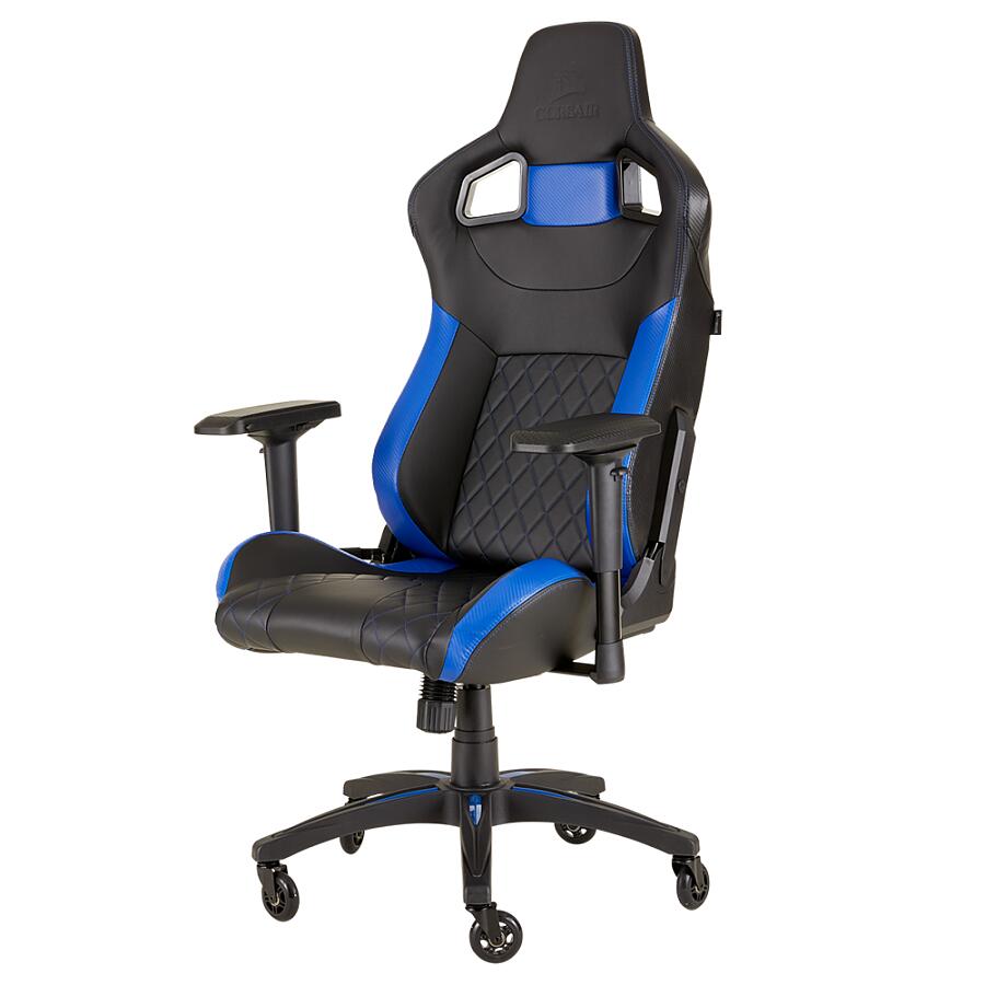 Игровое кресло Corsair T1 Race 2018 Blue, искусственная кожа, черный/синий - фото 3