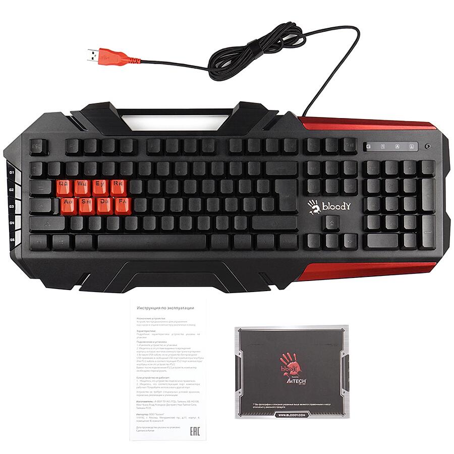 Клавиатура A4Tech Bloody B3590R Black/Red - фото 5